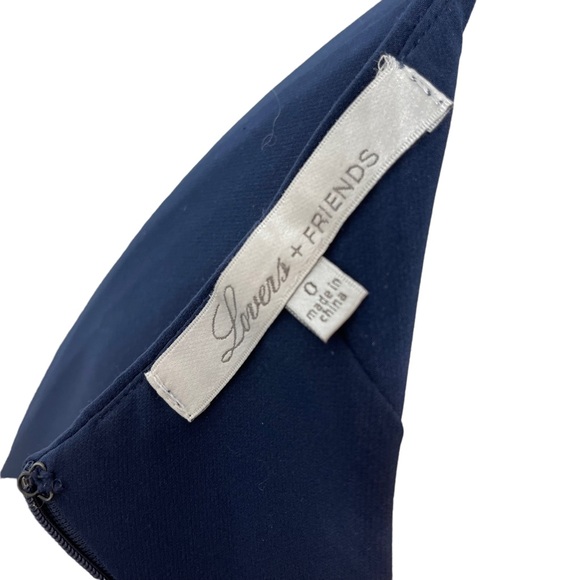 Lovers + Friends Navy Blue Helena Maxi Lace Slit Gown - Picture 10 of 10